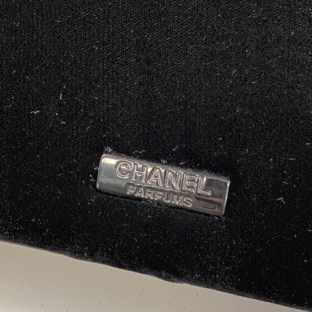 CHANEL black velvet storage box magnetic closure